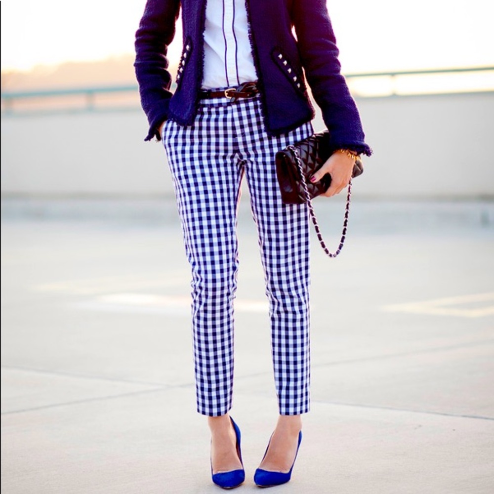 Banana Republic Mad Men Gingham Crop pants